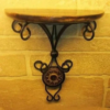 Brown/Black Metalic Wooden Base Wall Bracket