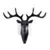 Plastic Vintage and Rustic Wall Hooks in The Shape of Deer Wall Mounted Key Holder with 9 Hooks (Black, Pack of 1)