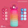 Motivational Water Bottle.Sports Gallon Motivational Water Bottle with Time Marker Wide Mouth GYM Big Water Bottle with Straw & Handle, Leak proof BPA Free Fitness Sports Water Bottle-2000ml