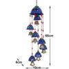 Plastic Rajasthani Design Handcrafted Hanging Windchimes|Latkan with 8 Bells for Home Dcor & Positive Energy (Blue)